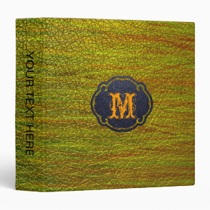 Paint Green Yellow Leather Look Binder