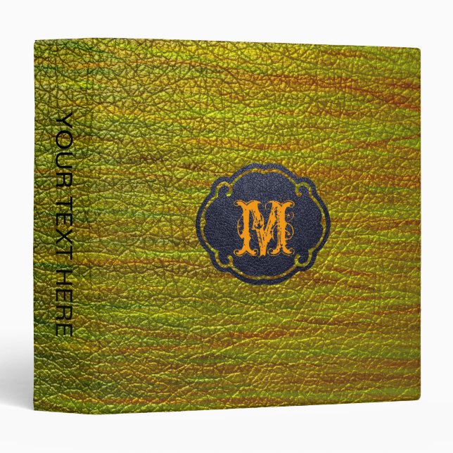 Paint Green Yellow Leather Look Binder (Front/Spine)