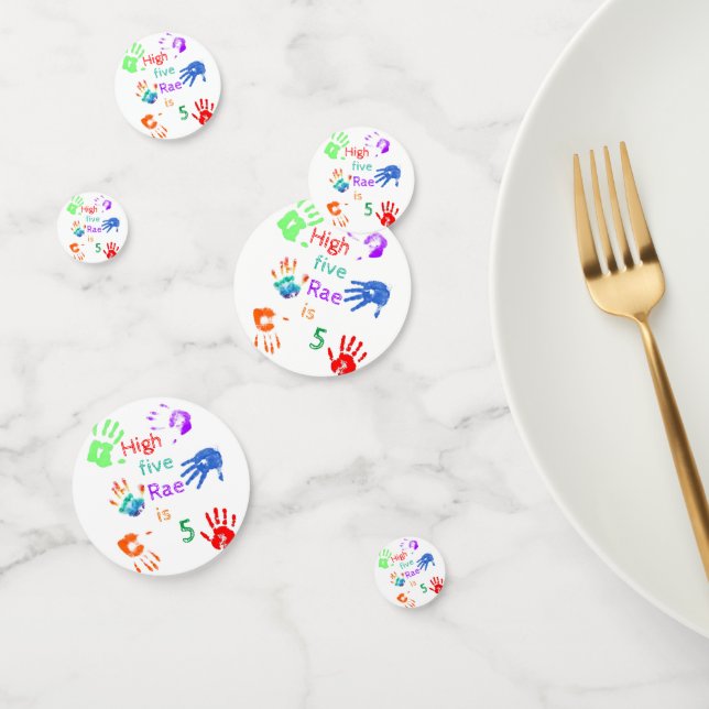 Paint Handprints Birthday with Personalized Name   Confetti (Group)
