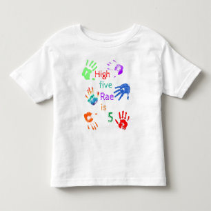 Paint Handprints Birthday with Personalized Name Toddler T-shirt