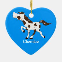PAINT HORSE Brown & White Custom Ornament