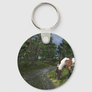 Paint Horse by Forest Stream Keychain