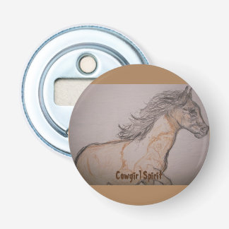 Paint Horse Galloping Cowgirl Spirit Bottle Opener