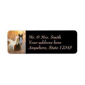 Paint Horse Gold Return Address Labels