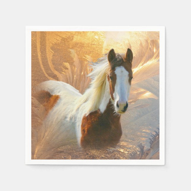 Paint Horse Gold Standard Cocktail Napkin (Front)