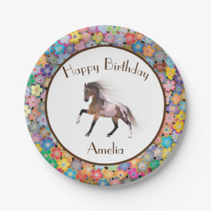 Paint Horse Happy Birthday Custom Paper Plates