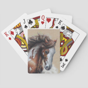 Paint horse in desert playing cards