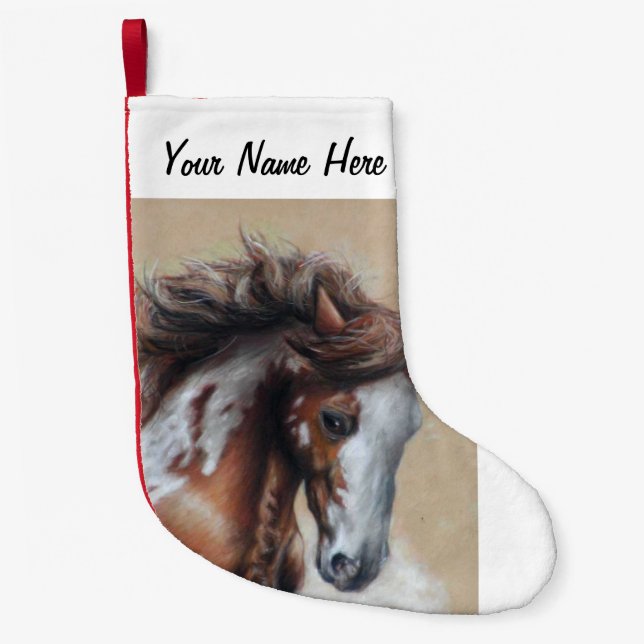 Paint horse in desert small christmas stocking (Front)