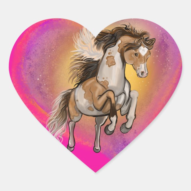 Paint Horse Love Heart Sticker (Front)