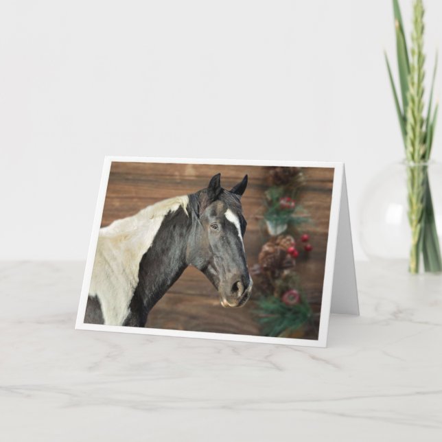 Paint Horse Merry Christmas Card Card (Front)
