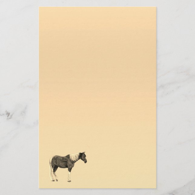 Paint Horse Pastel Stationery Paper (Front)