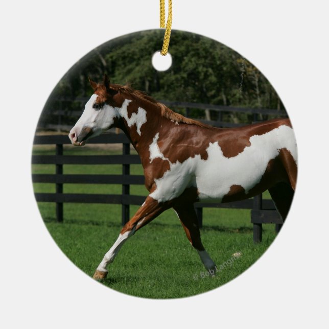 Paint Horse Running 1 Ceramic Ornament (Front)
