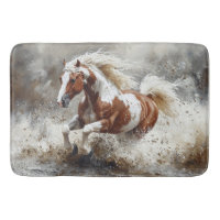 Paint Horse Running Through Water