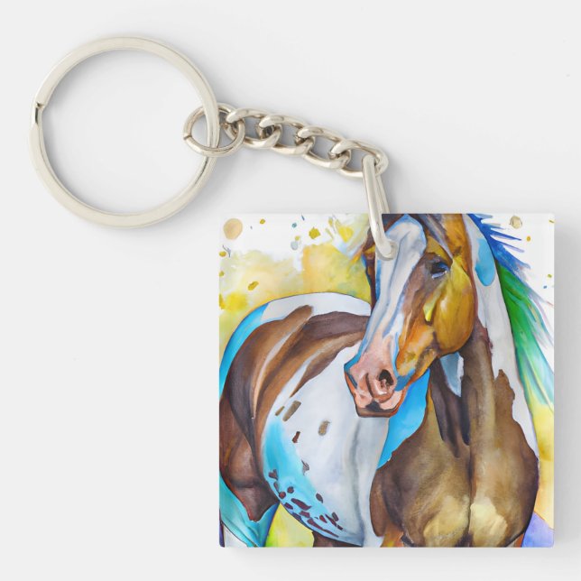 Paint Horse Watercolor Keychain (Front)