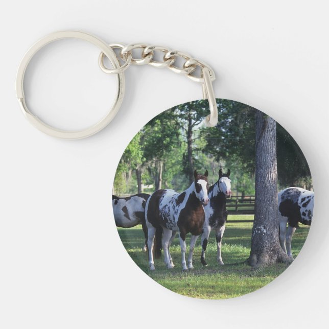 Paint Horses in the Trees Keychain (Front)