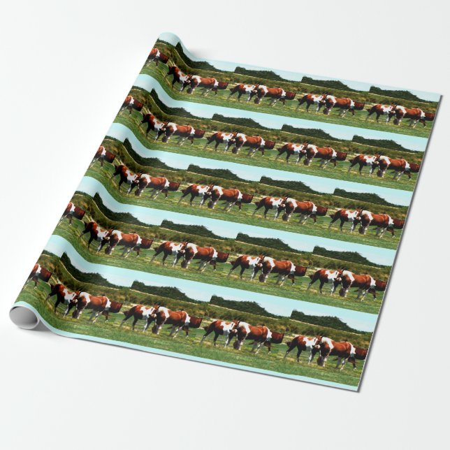 Paint Horses Wrapping Paper (Unrolled)