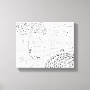 Paint It Boy Cloud Gazing in Park Drawing onCanvas Canvas Print