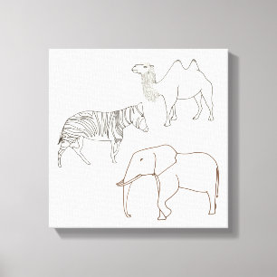 Paint It Elephant Zebra Camel Wrapped Canvas