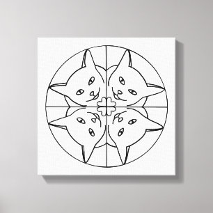 Paint It Kaleidoscope Cats on Wrapped Canvas