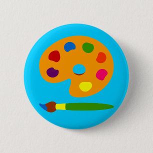 Paint Palette Art 2 Inch Round Button