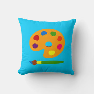 Paint Palette Art Throw Pillow