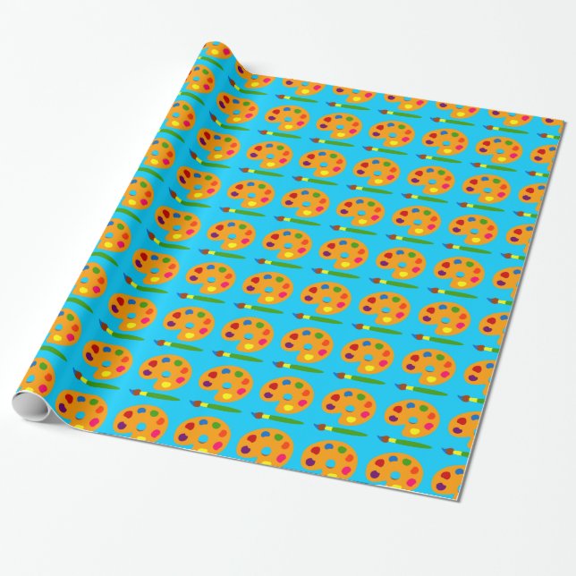 Paint Palette Art Wrapping Paper (Unrolled)