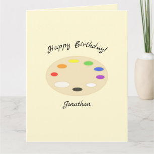 Paint Palette Personalized Birthday Card