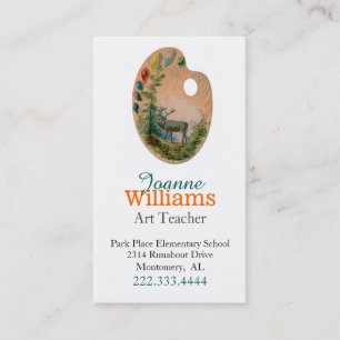 Paint Pallet Art Teacher Business Card