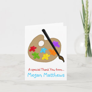 Paint Pallette  Thank You Note Cards