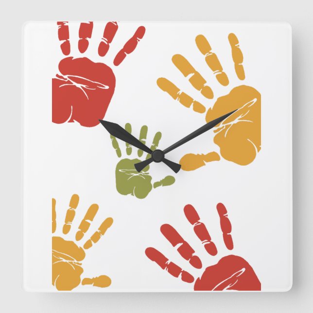 paint palms square wall clock (Front)