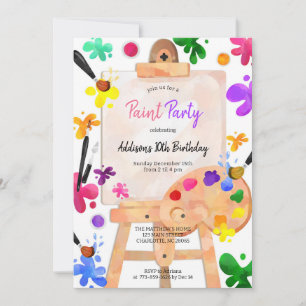 Paint Party Art Birthday Invitation