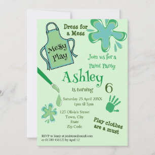 Paint Party Messy Play Party Invitation