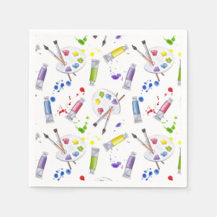 Paint Party Paper Napkins, Art Birthday Party Napkin