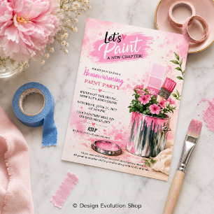 Paint Party Watercolor Housewarming Invitation