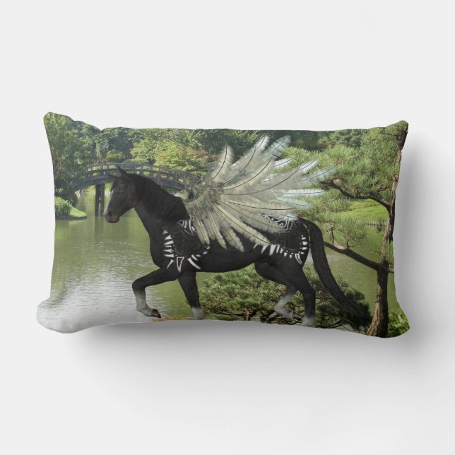 Paint Pegasus Lumbar Pillow (Front)