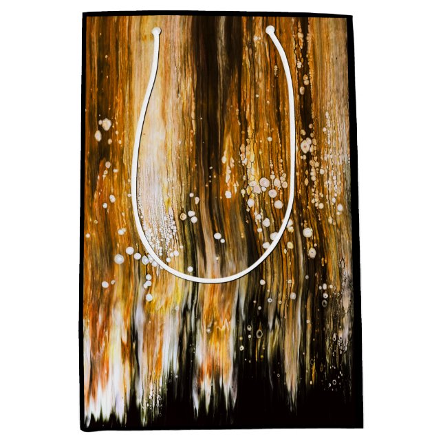 Paint Pour Cells Swipe Abstract Art Medium Gift Bag (Front)