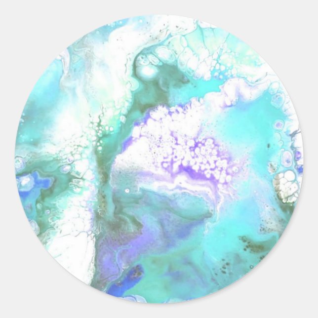 “Paint Pour”  Classic Round Sticker (Front)