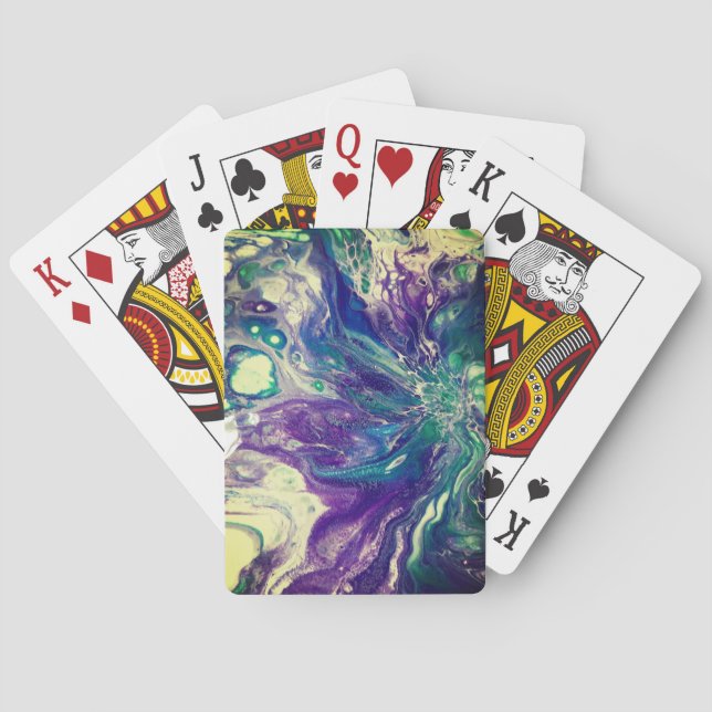 Paint Pour Playing Card #1107 (Back)