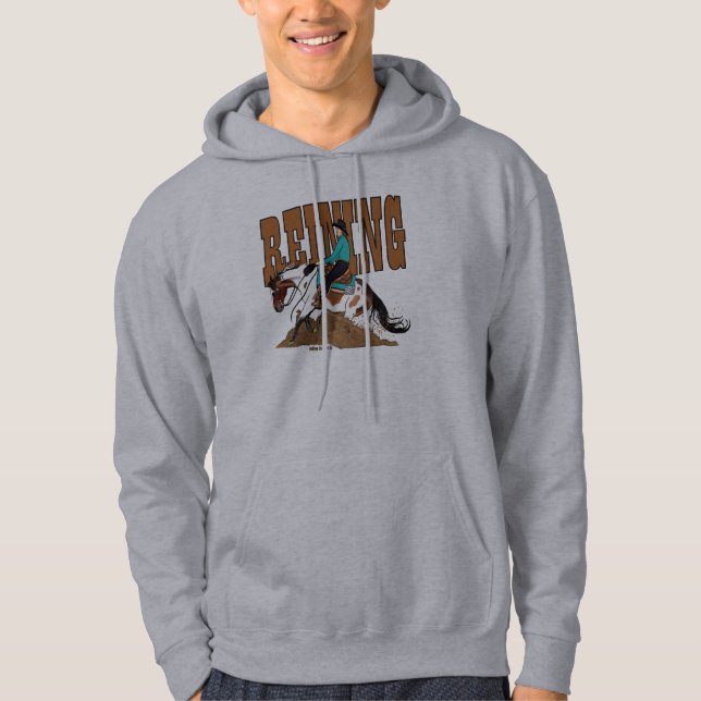 Paint Reining Horse Hooded Sweatshirt (Front)