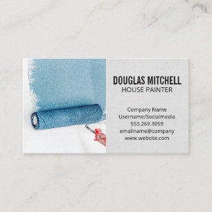Paint Roller Home Painter Blue Paint Business Card