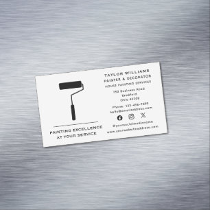 Paint Roller House Painting Services Social Media Magnetic Business Card
