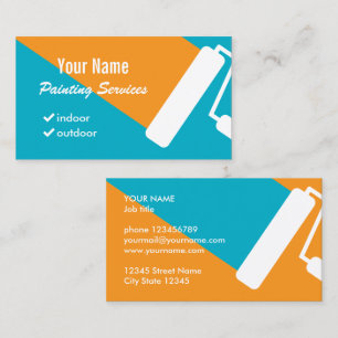 Paint roller logo painter business card template