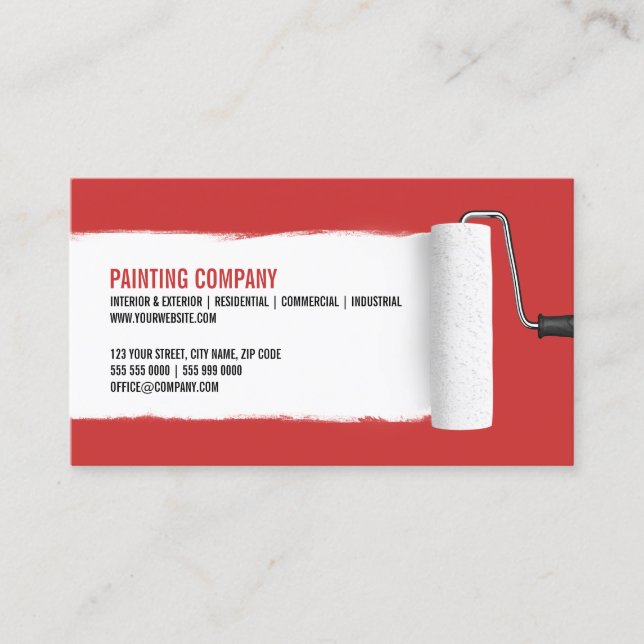 Paint Roller Painting Contractor business card (Front)
