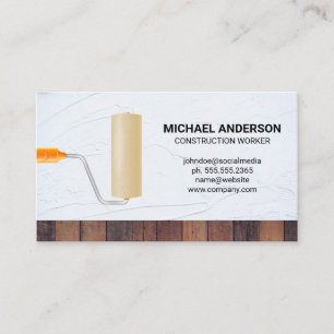 Paint Roller Spackle Wood Business Card