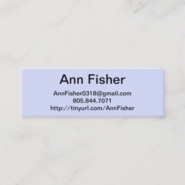 Paint sample blue skinny business card (Front)