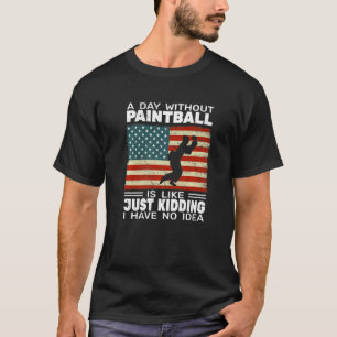 Paint Schooting American Flag Paintball Paintballe T-Shirt