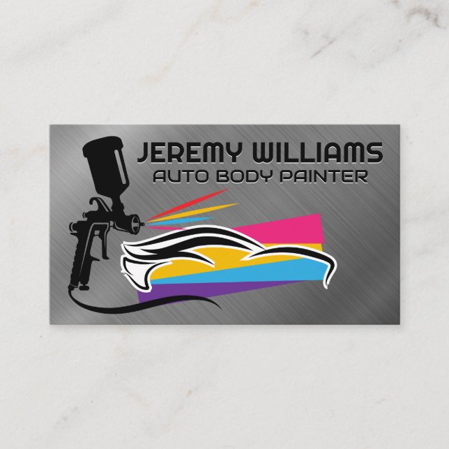 Paint Shop | Auto Spray Paint Logo Business Card (Front)