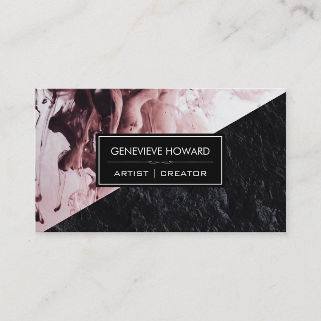 Paint | Slate Geometric Colour Block Business Card (Front)