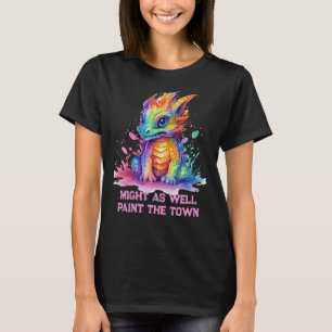 Paint Soaked Baby Dragon Funny T-Shirt