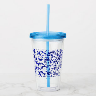 Paint Spatter Blue Acrylic Tumbler